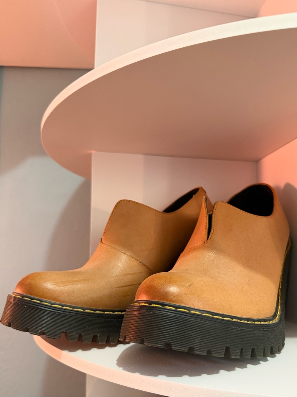 Dr. Martens Tan Cordelia Platforms Heeled